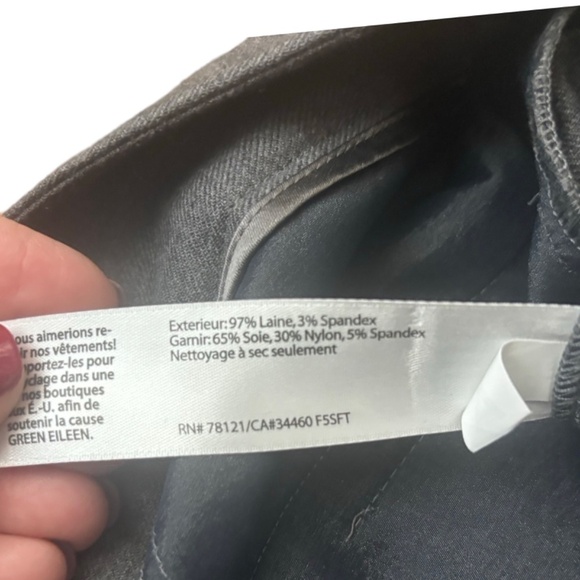 Eileen Fisher Wool Blend Trousers - Gray - 8 - Picture 4 of 4